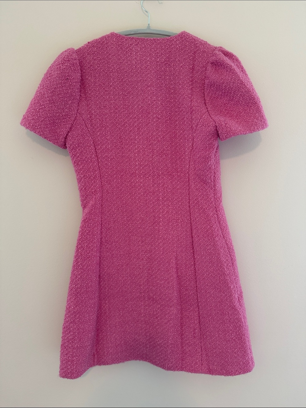Pink Tweed Button-Front Shift Dress - Picture 3 of 3